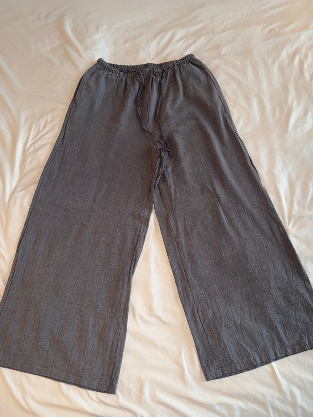 Men's Wide-Leg Drawstring Pants - Gray